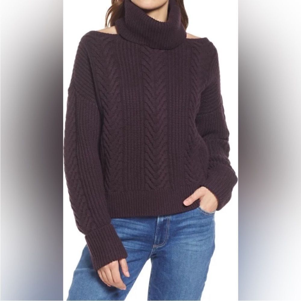 NWOT PAIGE New Season Wool-Blend Lorilee Rollneck Sweater In Dark Sangria Size S